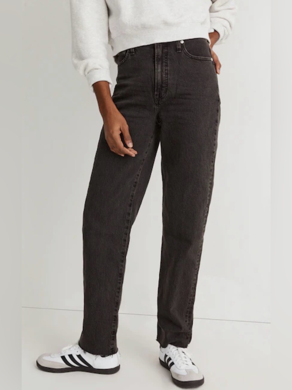 Madewell The Perfect Vintage Straight Jeans Size 26 Lunar Wash Raw Frayed Hem